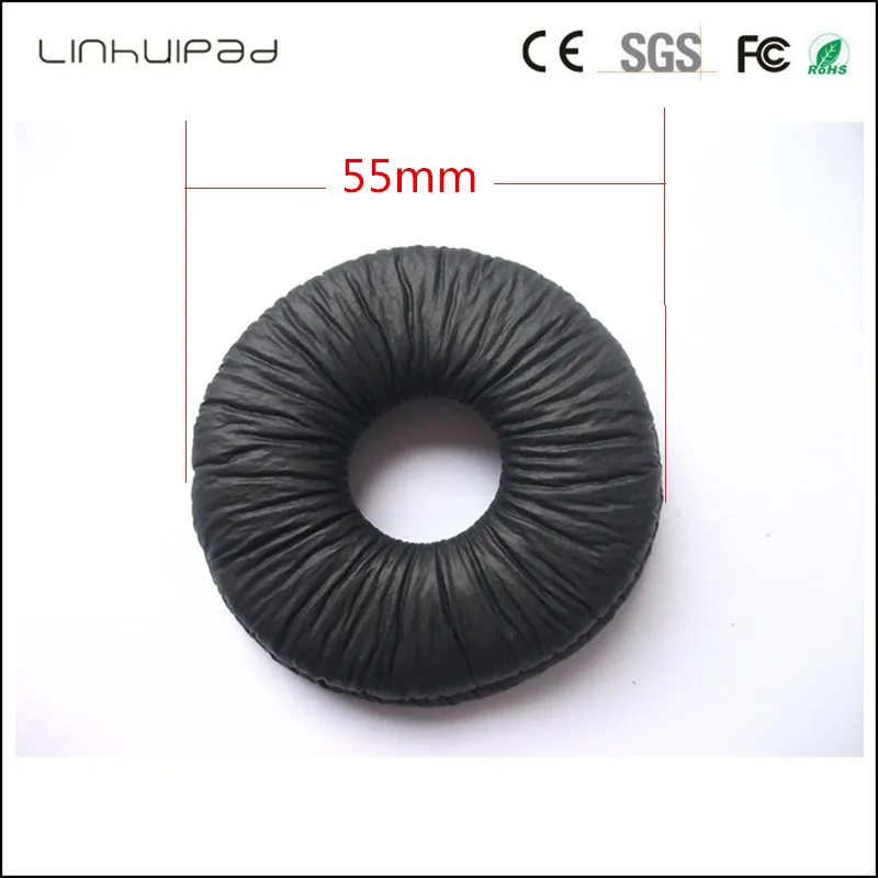 Linhuipad 55 мм кожзам подушечки для наушников Наушники чехлы для наушников для iPhone 6 см наушников 2 пара/лот