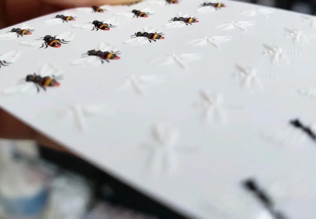 1 шт 3D акриловая Выгравированная натуральная пчела наклейка для ногтей Водные Наклейки для ногтей модные эмпаистические водные горки для ногтей Decalsi