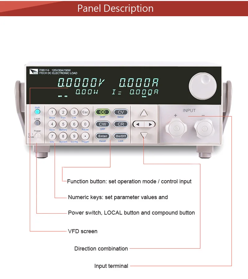 ITECH IT8512A+ программируемое разрешение высокой точности 150 V/30A/300 W линия нагрузки IT8512A+ короткого замыкания и батареи