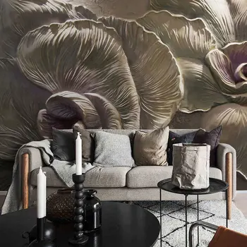 

Custom Home Decor Wallcovering 3D Embossed Flowers Photo Wall Paper Mural Living Room Bedroom Self Adhesive Vinyl/Silk Wallpaper