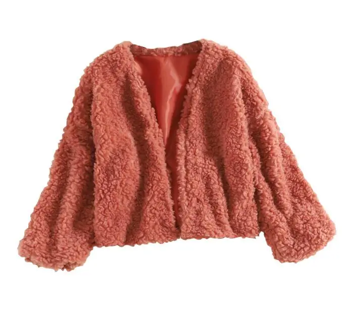 De Ladies Chaude Automne Lâche Laine Noir Fille Courte apricot Agneau Tout Veste rouge Femmes Style Manteau Nouvelles gris Hiver Point blanc Open allumette Coréen Manteaux 6qPT6F