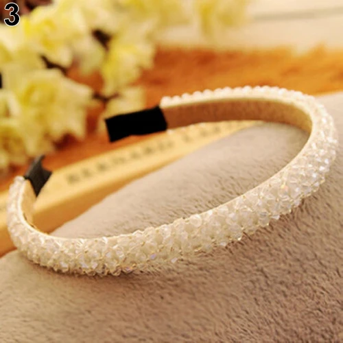 

Women Girls Artficial Stone Headband Hair Band Shiny Headwear Bridal Wedding Accessories Decor Luxury Jewelry Chain 6 Colors