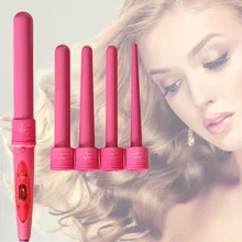 Профессиональные 4 части бигуди 1,25 дюймов Сменные щипцы для завивки волос 19-32 мм набор керамических бигуди для волос с термостойкая перчатка