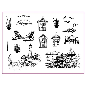 

6*8inches Sea Landscape Transparent Clear Silicone Stamp Set for DIY Scrapbooking/Photo Album Cards Making Decor Clear Stamp