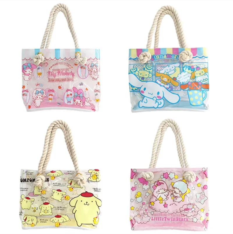 Милая прозрачная сумка через плечо My Melody Little Twin Stars Cinnamoroll женская тоут из ПВХ