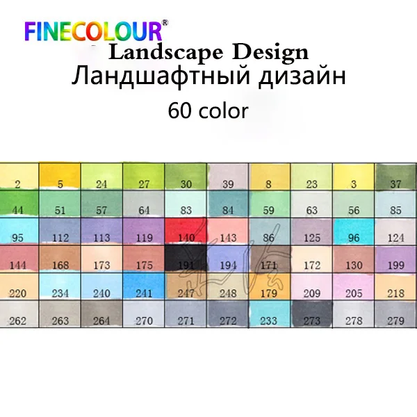 FINECOLOUR школьные товары для рукоделия маркеры Кисть ручка чернила на спиртовой основе Профессиональный манга художественный маркер для рисования материал Escolar - Цвет: 60 color garden