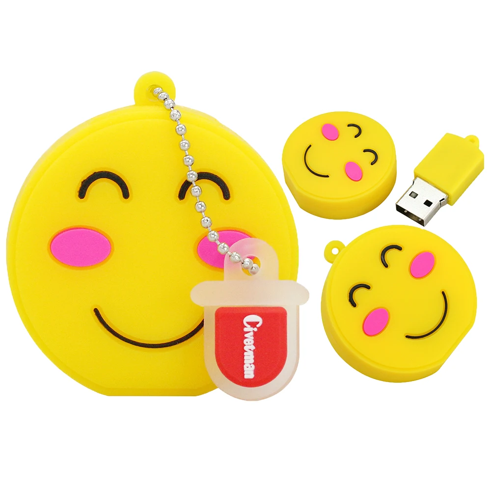 Garis Baru Flashdisk Kartun Super Lucu Ekspresi Wajah 4 GB 8 GB 16