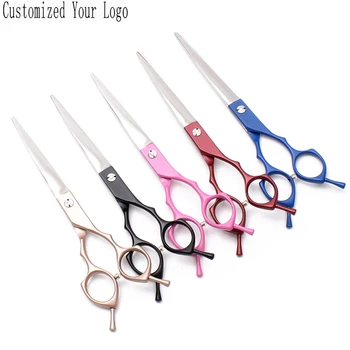 

C4009 6.5" 440C Customized Logo Straight Shears Cutting Scissors Animal Shears Dogs Grooming Scissors Professional Pet Scissors