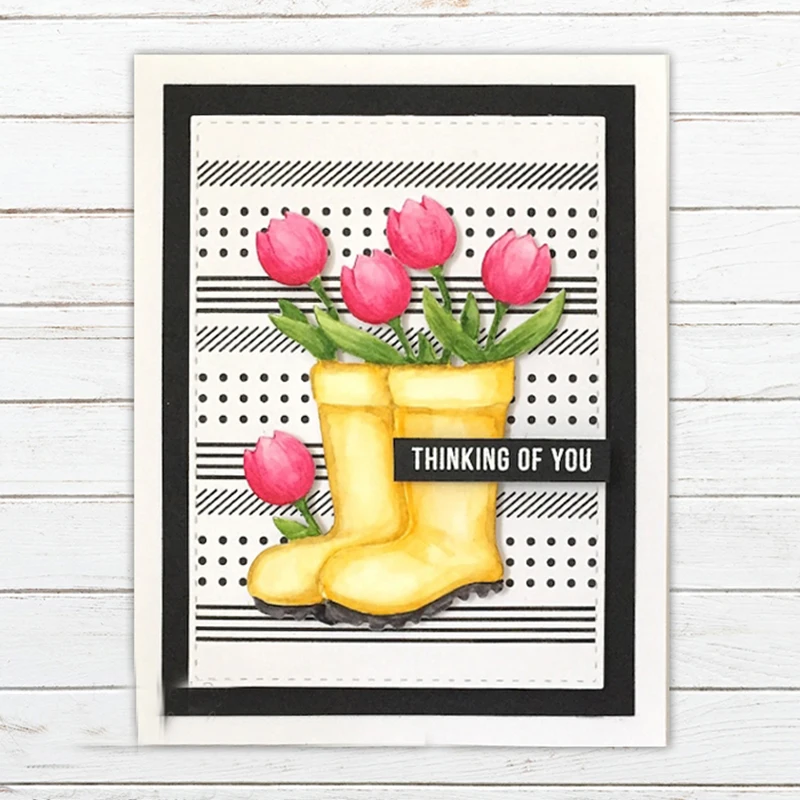 

Rain Boots Basket Wth Tulip Metal Cutting Dies For DIY Scrapbooking Embossing Paper Cards Making Decorative Crafts New 2019 Dies