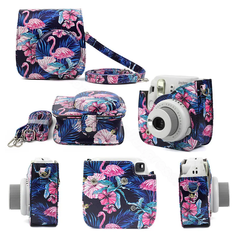 Fujifilm Instax Mini 8 Mini 9 Camera Protector, PU Leather Pouch Instant Film Camera Accessories, Shoulder Strap Camera Bag