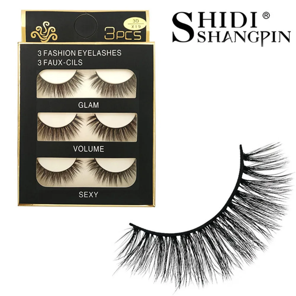 Новый 3 пары норки ресницы Природный Длинные Накладные ресницы 3d норки lashes Макияж 3d ресниц Поддельные ресницы maquiagem