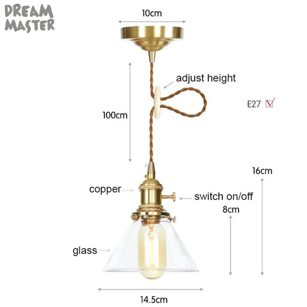 Скандинавский E27 светодиодный подвесной светильник из медного стекла, светодиодный подвесной светильник для столовой, светодиодный подвесной светильник, светодиодный светильник для внутреннего освещения - Цвет корпуса: DT0202clear