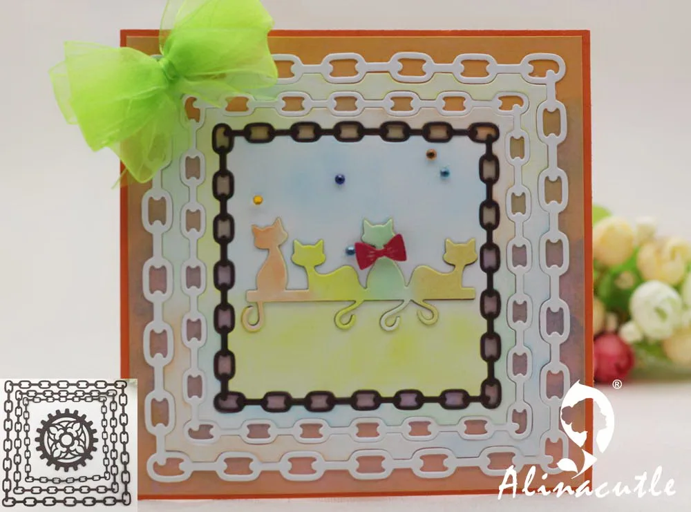 

AlinaCraft METAL CUTTING DIES cut chain frame edge border gear corner Scrapbook paper craft card album punch stencil art cutter