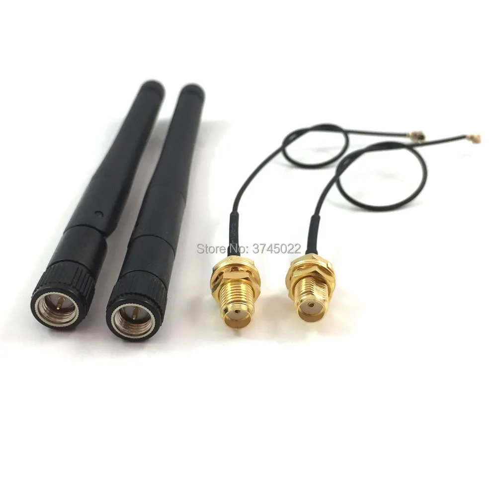 

2pcs 433mhz Antenna RF Sma Male Connetcor High Gain 3dbi with 2pcs u.fl ipx to Sma Female Connetcor 1.13 Cable 15cm