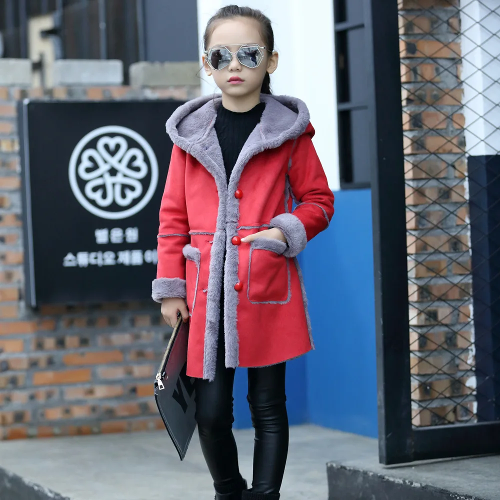 

Fashion Girls Winter Coat Kids Long Hooded Jackets Thicken Warm Outerwear Baby Clothing Children Outerwear Cotton Clothes