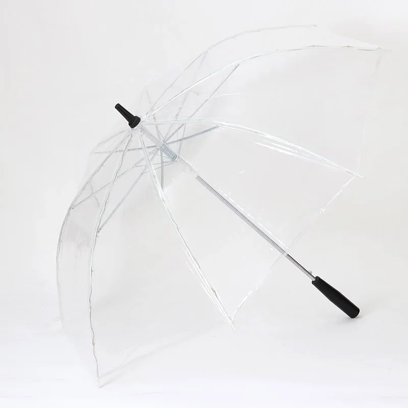 

LED Light Transparent Umbrella For Woman Eco-friendly Gift Shining Glowing Umbrellas Party Activity props Long Handle Umbrellas