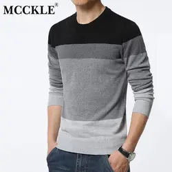 MCCKLE/свитер для мужчин 2018 Повседневный пуловер осень круглый средства ухода за кожей Шеи Лоскутное качество вязаный бренд