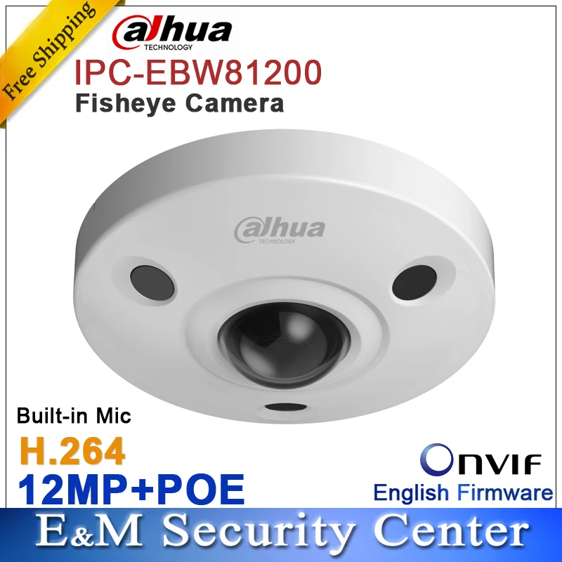 

Original dahua DH-IPC-EBW81200 12M Ultra HD Vandal-proof IR Network Fisheye Camera IP67 IPC-EBW81200