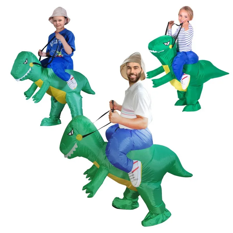 

Baby Kid Parents Inflatable Dinosaur Costume Animal Dino Rider on Dinosaur Party Cosplay Family Look Inflatable Dinosaur Costums