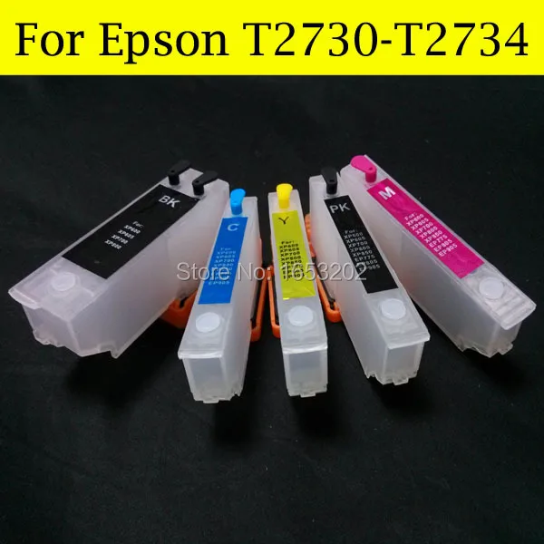 5 цветов T2730-T2734 Refillable патрон чернил для принтера Epson XP520 XP600 XP610 XP620 XP700 XP800 XP810 XP820
