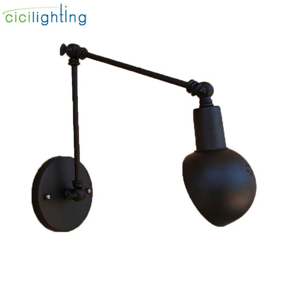 Ретро стиль L20/L30/L40cm черный двойной длинная рука качели робот Бра фонари Винтаж