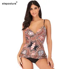 Плюс Размеры купальники Для женщин купальник Танкини Купальники Винтаж принтом в стиле ретро летний купальник пляжная одежда купальный костюм S-5XL