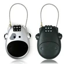 2 шт./лот) с принтом милой коровы Путешествия Выдвижной 3 цифр Комбинации Кабель кодовый замок для велосипеда багажный замок