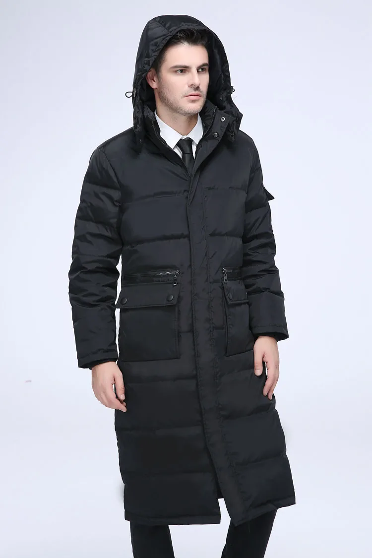 mens long length puffer coat