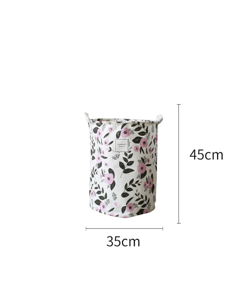 Из хлопка и льна 35x45 см с цветочным принтом складные метизы корзина для белья ёмкость для хранения грязной одежды ведро для маленьких