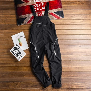 

Autumn New British Retro Tooling Couple Bib Pants Fashion Wild Big Pocket Overalls Casual Loose Jumpsuits