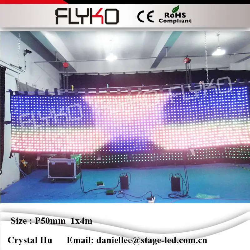 

Soft LED Curtain / Flexible LED Curtain / Video LED Cloth Display LED Display P5cm 4x1m