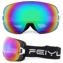 Бренд UV400 Анти-Туман Лыжные очки большой Лыжная маска Для мужчин Для женщин Двойные линзы Лыжный Спорт очки снежные очки взрослых очки для катания на лыжах и сноуборде