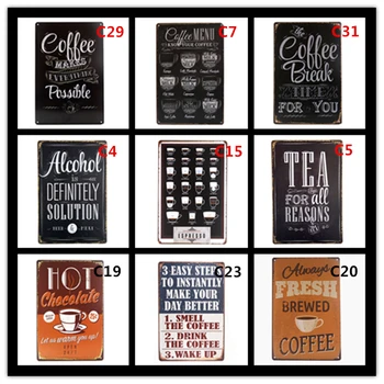

Coffee Menu Decor Tea For All Reasons Metal Tin Signs Vintage Home Wall Decor Retro Metal Art Poster