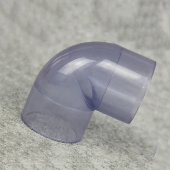 

32mm ID Transparent 90 Degree Elbow PVC Tube Joint Pipe Fitting Adapter Water Connector For Garden Irrigation Aquarium Fish Tank