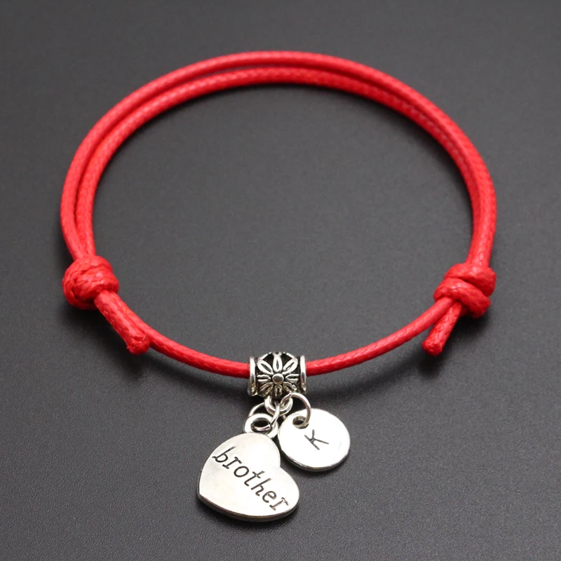Новинка кулон в виде букв Brother Heart Red Thread браслет ручной работы сделай сам