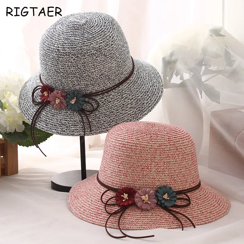 2018 New style ladies women sun hat Summer flowers fisherman hats Beach