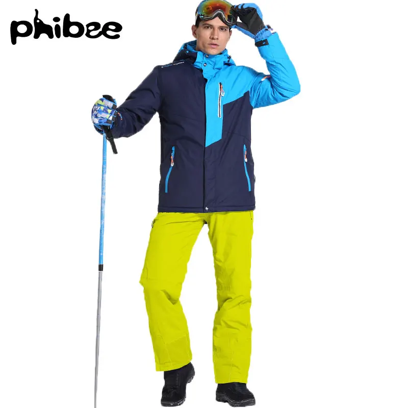 Phibee зимняя мужская водонепроницаемая Лыжная куртка Mr Толстая зимняя куртка ветрозащитная-35 градусов