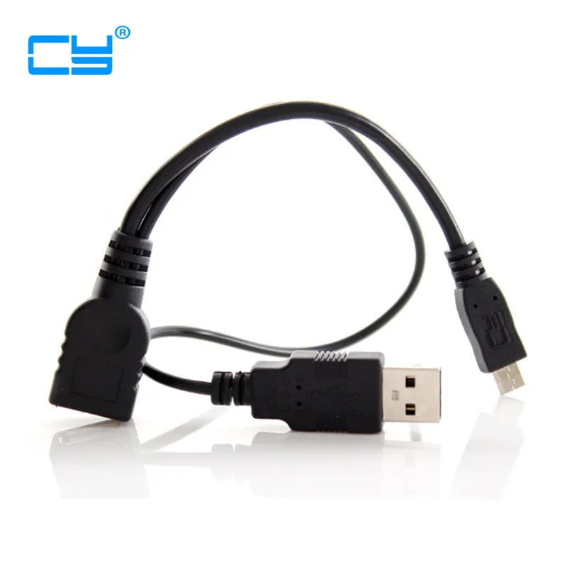 Cor preta micro usb 2.0 otg host flash disk cable com alimentação usb para galaxy s3 i9300 s4 i9500 note2 n7100 note3 n9000 & s5 i96
