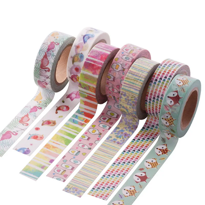 

1 Pcs Cute 15mm*10m Fox Unicorn Flamingo Washi Tape Animal Pattern Masking Tape Decorative Scrapbooking Adhesive Tape Stationery