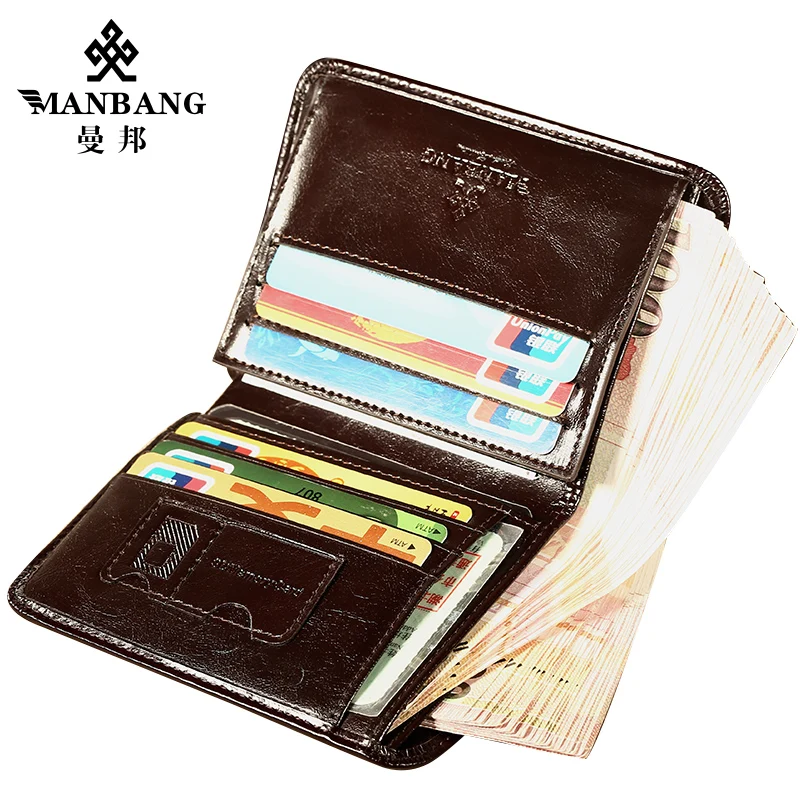 ManBang Classic Style Wallet Genuine Leather Men Wallets Short Male Purse Card Holder Wallet Men Fashion High Quality ManBang Classic Style Wallet Genuine Leather Men Wallets Short Male Purse Card Holder Wallet Men Fashion High Quality