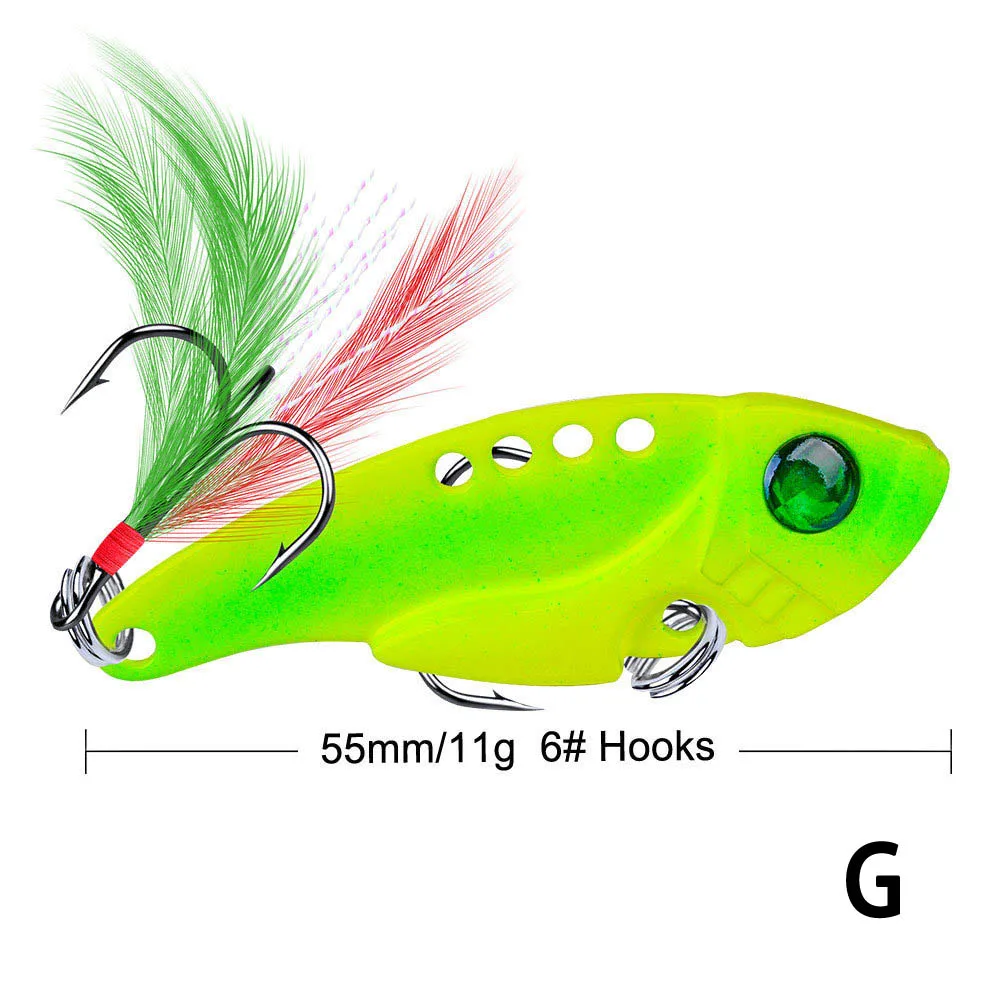 JACKFISH, 11 г/55 мм, металлическая жесткая рыболовная приманка, VIB, гремучая рыболовная Тонущая, Vibra, гремучая приманка, рыболовная приманка, блесна, приманка - Цвет: G