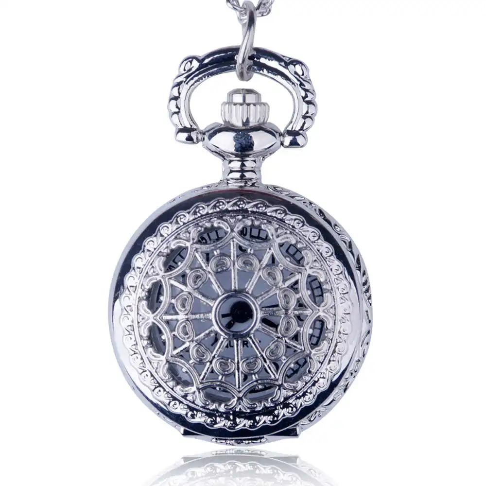 Акция! Новое поступление мини Винтажные белые стальные сердца женские Девушки женские карманные часы ожерелье для подарка на Рождество PS436 - Цвет: 1
