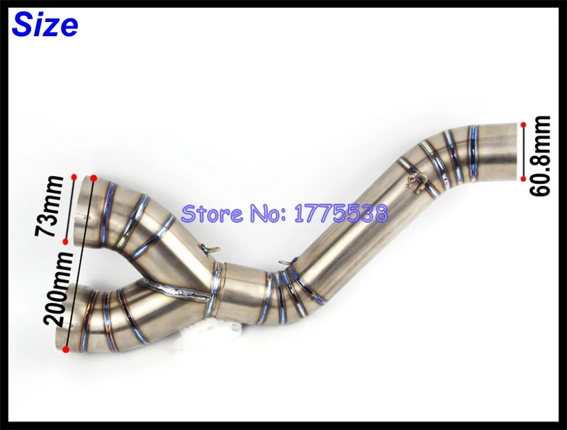 Titanium Alloy Motorcycle Exhaust Muffler Link Pipe for S1000RR 10-14 S1000R 14-16 Motorbike Muffler Exhaust Connect Mid Pipe - Image 6