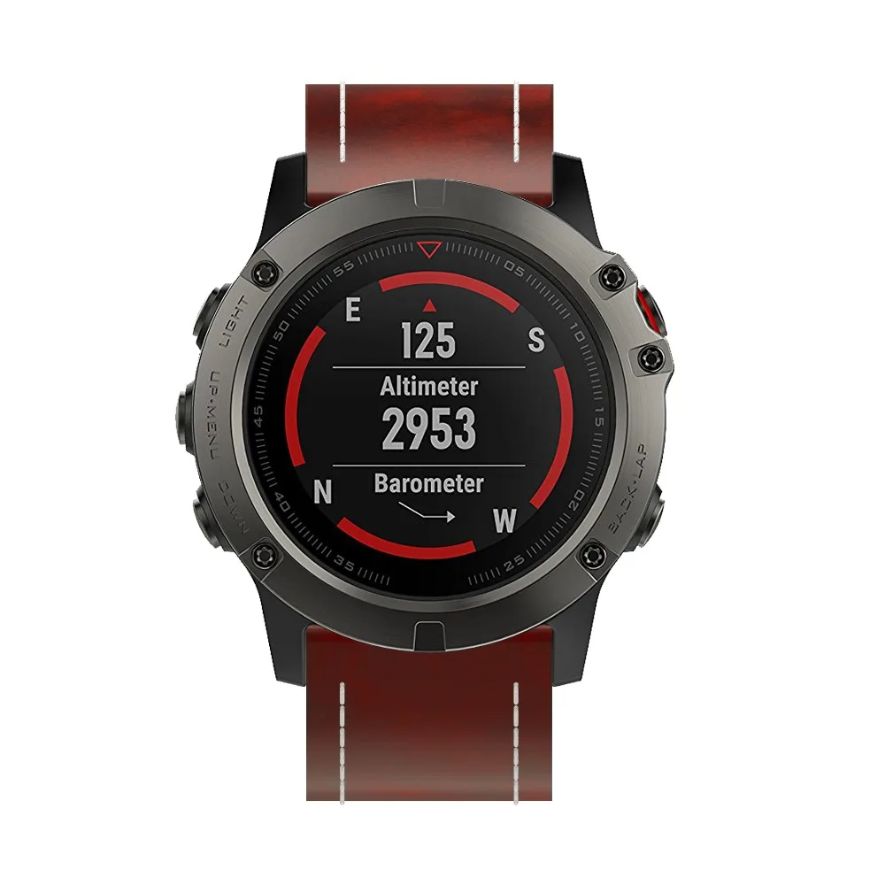 Кожаный ремешок для наручных часов Garmin Fenix 5X/5X Plus 26 мм быстросъемный сменный 5X