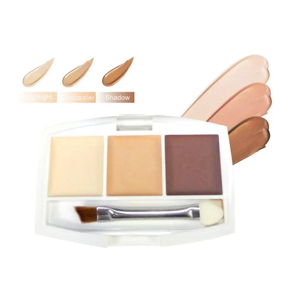 

3 Colors Concealer Palette Face Make-Up Basic Foundation Concealer Powder High Light Shadow Outlines Palette Cosmetic