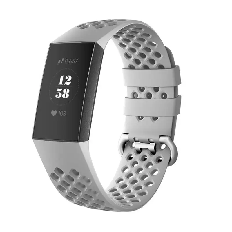 Мягкие силиконовые умные часы Браслет Ремешок Замена для умных часов спортивный ремешок для Fitbit Charge 3 - Цвет: 5