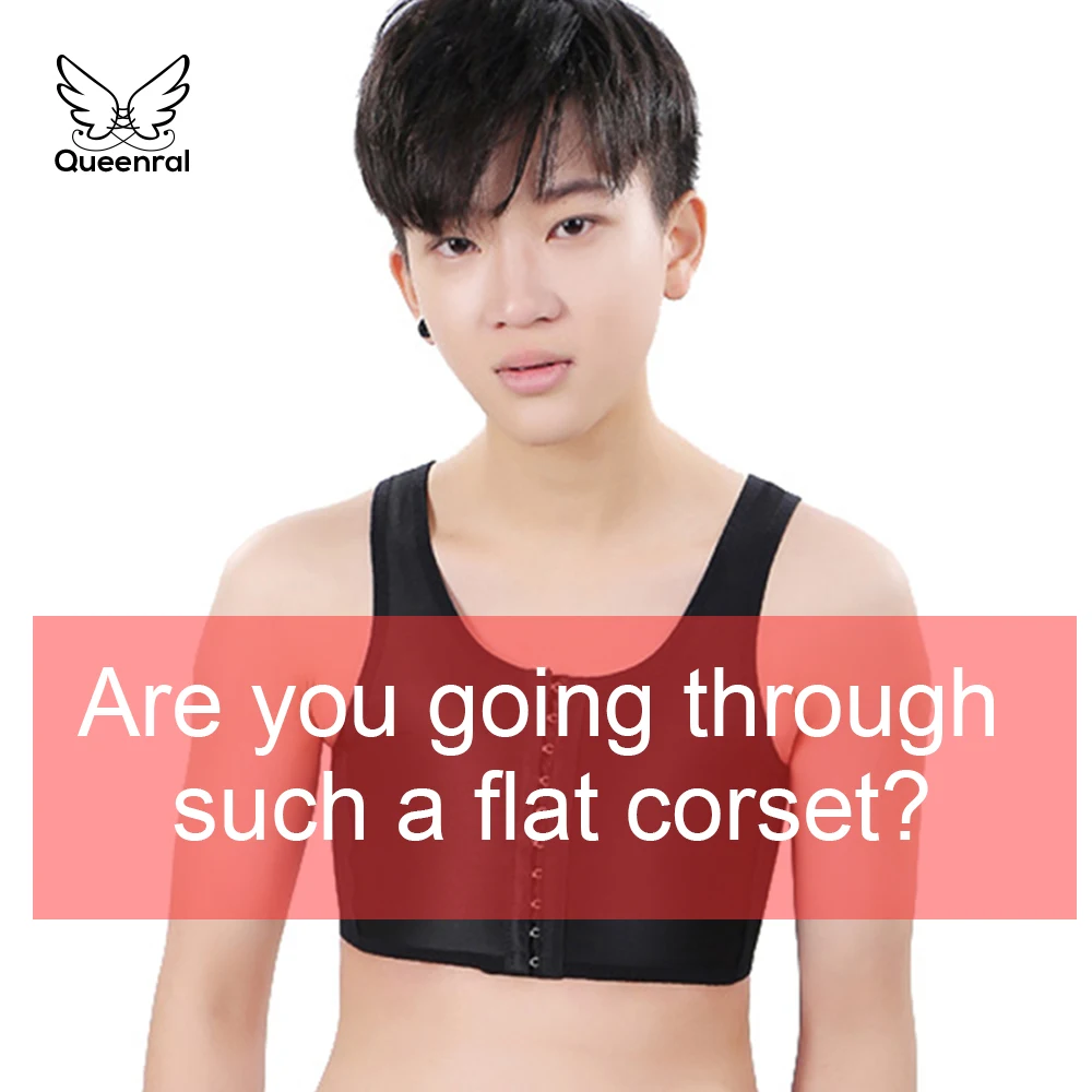 Queenral Lesbian Underwear Chest Binder Vest Tank Top Tomboy Short Corset