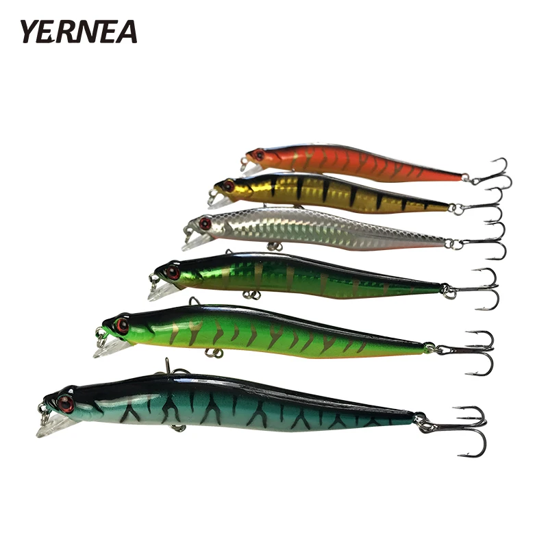 

Yernea 6 pcs/Lot 11.5cm 10.2g 3D Eyes Fishing Lure Minnow Hard Baits Artificial Boxed Wobblers 6 Colors Fishing Lures Tackle