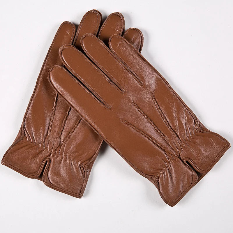 Мужские зимние перчатки Gours черные из натуральной козьей кожи GSM009 2019|genuine leather