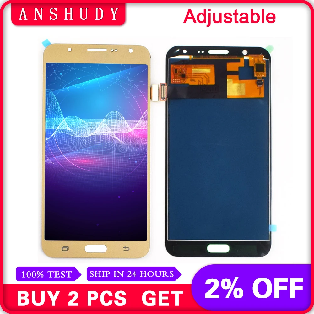 

Adjustable Backlight For Samsung Galaxy J7 2015 J700 SM-J700F J700M J700H/DS LCD Display + Touch Screen Sensor Assembly